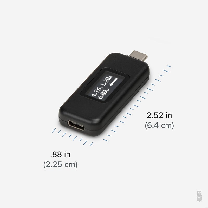 Plugable USB C Power Meter Tester for Monitoring USB-C Connections - Digital Multimeter for USB Type C Cables, Laptops, Phones, Chargers - Driverless - Image 5